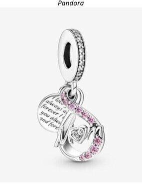 Pandora Mom Infinity Pav Double Dangle Charm
